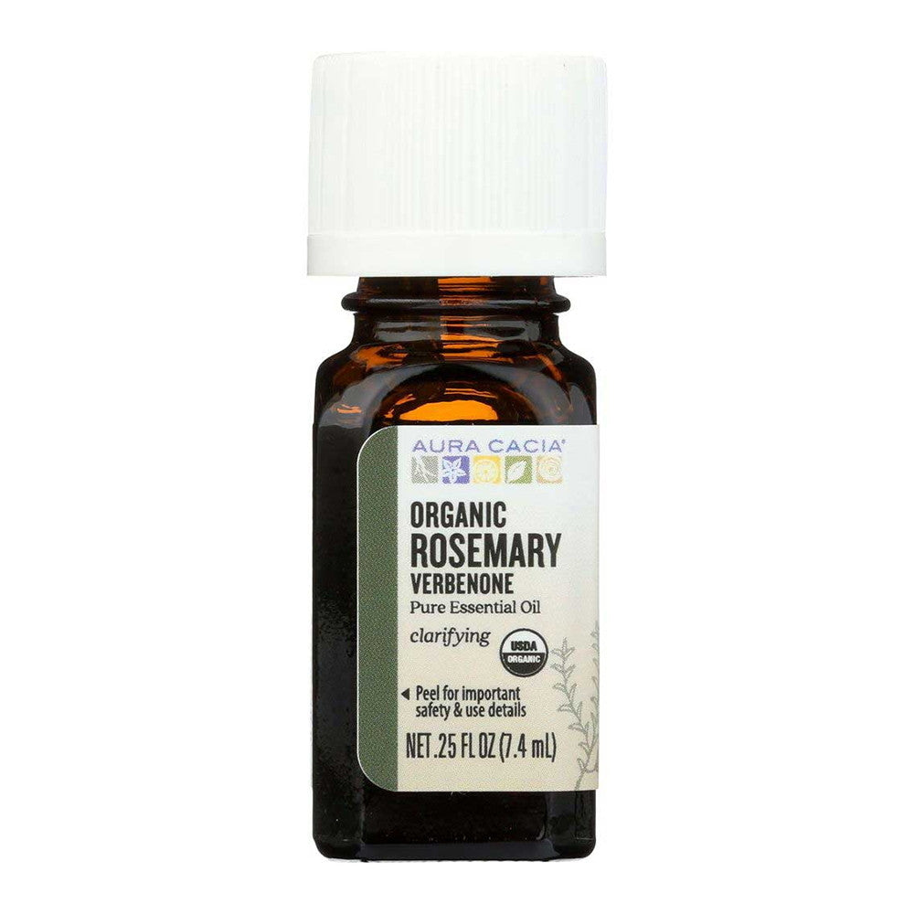 Aura Cacia Organic Rosemary Verbenone Pure Essential Oil, 0.25 Oz